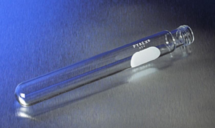 Corning-Pyrex-disposable screw cap culture tube, round bottom, white marking spot, 7.5ml, 13x100mm, thread 13-415-pkt/1000