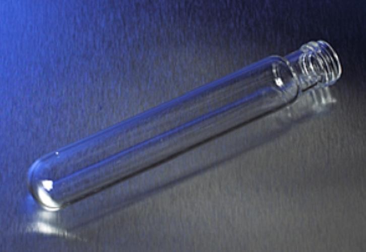 Corning-Pyrex- disposable culture tube, round bottom, screw cap style, 30ml vol, 20 x 150mm, thread 18-415-pkt/500