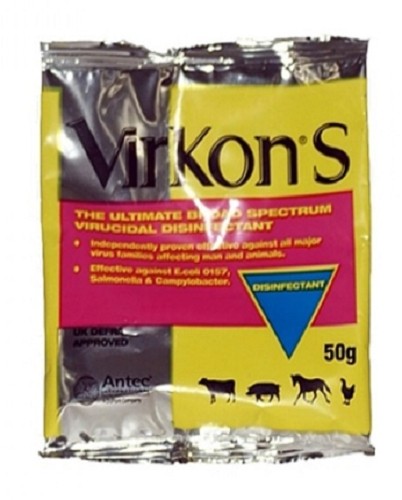 Virkon S Broad Spectrum Virucidal Disinfectant 50 gram Sachet -each