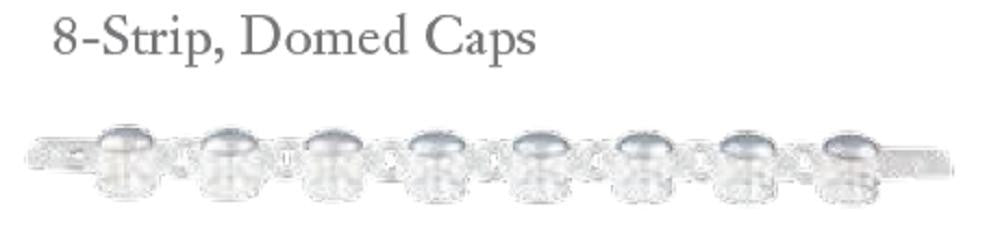 Axygen strip 8 caps Domed top caps to suit the above PCR-0208-C tubes-(125 strips/8 caps/strip)