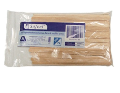 Sofeel mini wooden spatulas, disposable, 140Lx 6.2mmW x 1.3mm thick, 100/pkt