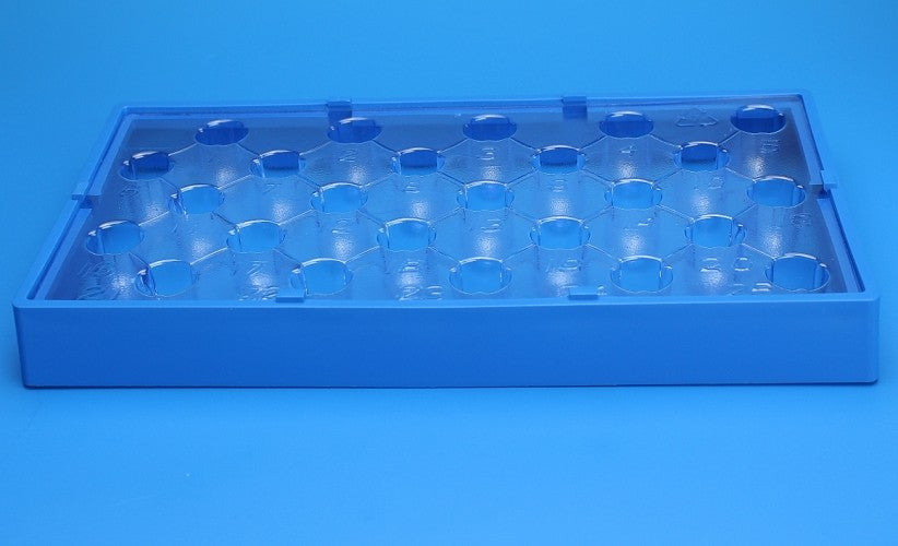 FINNERAN-Universal Vial Rack™ frame in Blue Glass Reinforced Polypropylene, pkt/5