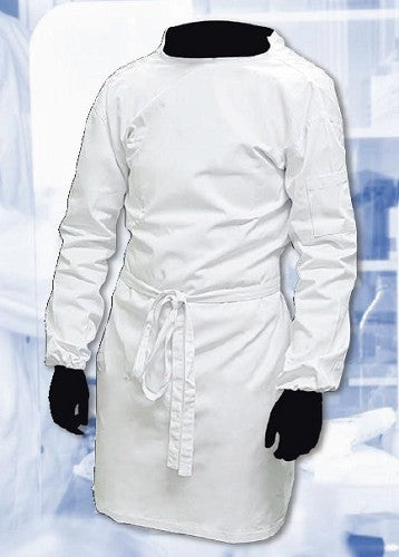 Lab Coat, Tie back Style, White Polycotton Size, XS