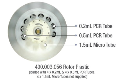 LABCO Mini Centrifuge, Max RCF: 15,000xg, with rotor for 12x 1.5/2mL microtubes