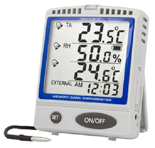 Control Company Memory-Card Refrigerator/Freezer Stainless Steel Traceable Thermometer