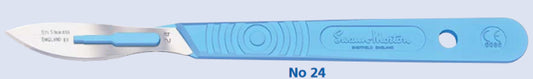 Swann Morton Disposable scalpel blade No.24, sterile, with handle, individually wrapped, 10/box