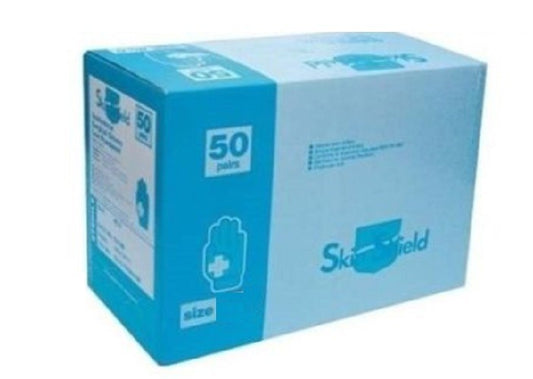 Skin Shield Sterile Surgical Gloves, Latex, Low powder, Size 6.0, 50 Pairs per Box