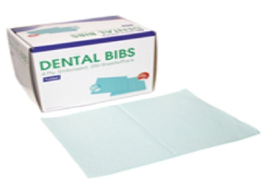 Dental bibs, 4-ply lines, blue 20x28cm,pkt/250