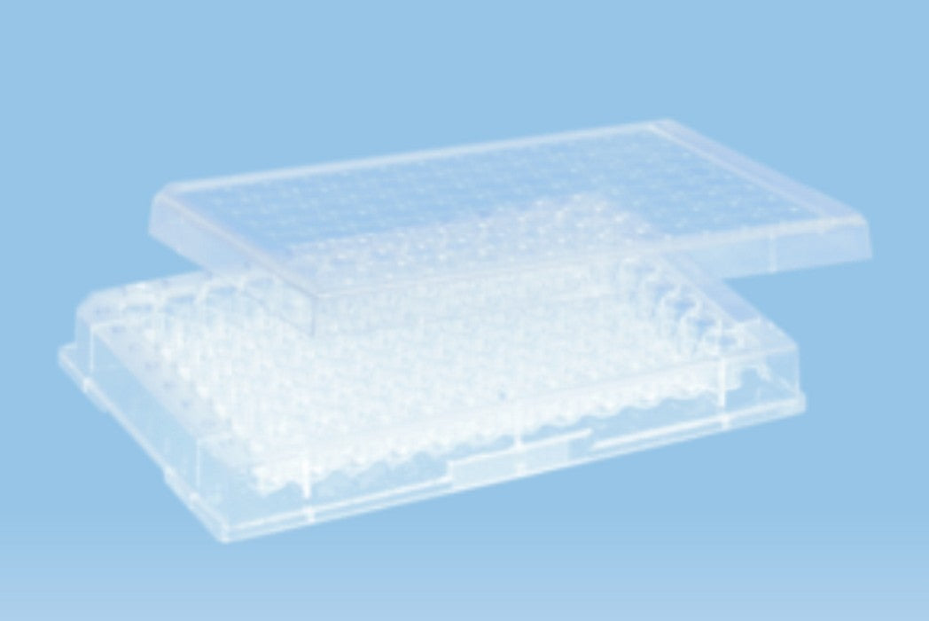 Sarstedt polystyrene lid to suit 96 well micro test plates, non-sterile, pkt/25/ctn/100