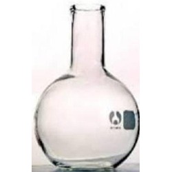 Boiling flask, borosilicate glass, flat bottom-100mL  20mm d neck x 110mm h