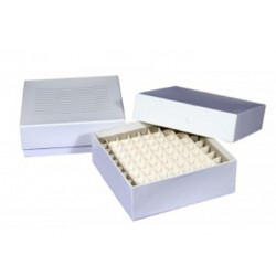 Biologix Cardboard Cryo boxes, 135mm x135mm x 3" high with a 100 cell grid-pkt/5
