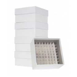 Biologix Cardboard Cyro boxes, 135mm x135mm x 3" high with a 81 cell grid-pkt/5