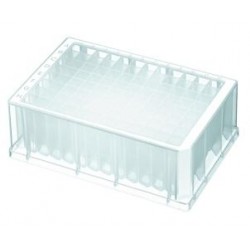 Axygen 96 well deep well plates 2.2ml volume, moulded rack with Square Holes/Sterile-pkt/25-