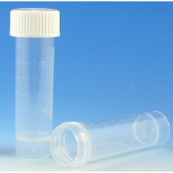5mL-Sarstedt-Polystyrene flat bottom tubes with natural screw cap enclosed, non-sterile, 50x16mm, ctn/2000