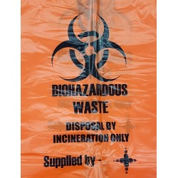 Sterihealth-Incineration waste bags, 60L Orange, 55 µm-200/ctn