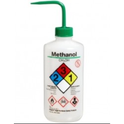 Nalgene 500mL Wash Bottle with curved straw & non-metallic self venting closure: Chemical Name: Methanol