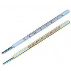 Thermometer, Glass, Red spirit, resolution,  -10 to 110 degC, resoloution, 1 degC, 300 mm length, immersion 76mm, each
