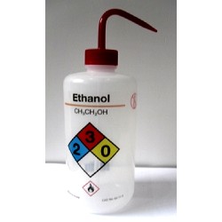 Nalgene 500mL Wash Bottle with curved straw & non-metallic self ventin closure: Chemical Name: Ethanol