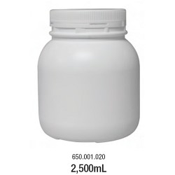 LABCO 2.5L HDPE Storage Conatiners with Screw Lid, White, Neck: 110mm, Diam: 155mm, Height: 177mm, each