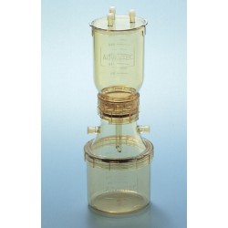 Advantec Polysulfone Aseptic Filter System, 47 mm Size Filter Holder, 300mL funnel with lid, 300mL receiver base, autoclavable.