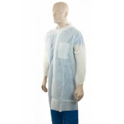 Bastion Polypropylene Labcoat, No Pocket, White, Large (Length:105cm x Chest:130cm), ctn/100