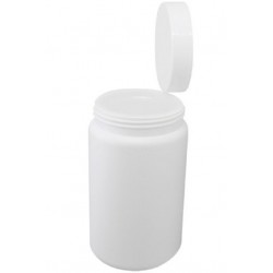 Silverlock 1L HDPE round storage container, 100mmd x 150mmH, supplied with white PP unlined screw cap, 95mmd, each
