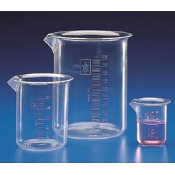 Kartell 50mL PMP (TPX®) Beaker, clear, graduated, low form with spout, autoclavable, Class B