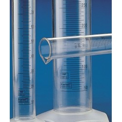 Kartell 25mL PMP (TPX®) Measuring cylinder, blue graduations, tall form with spout, pentagon base, autoclavable, Class B, each