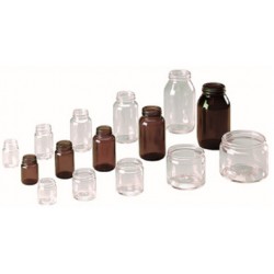 LABCO Jar Glass Squat Amber 120mL, (63h x 62diam) mm, each