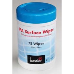 Bastion IPA Surface Wipes, 75 Sheets, 42cm x 14cm, each