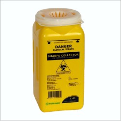 FITTANK™ Sharps Container 1.4 Litre Resealable Snap Top