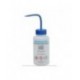 BRAND 500mL Wash Bottle with curved straw & self venting with metal ball valve: Chemical Name: Isopropanol Blue pkt/5