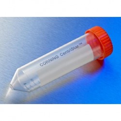Corning 50ml clear centrifuge tube, conical bottom, orange screw cap,17,000xg max, graduated, sterile-pkt/500