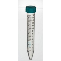 Labcon 15ml Super Clear Falcon Style centrifuge tubes with attached caps, Max RCF:17,000xg, sterile, pkt/50/ctn/500
