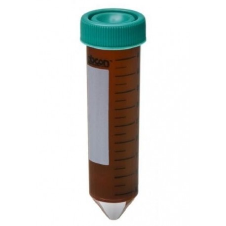 Labcon 50ml Amber UV-Safe Light Sensitive Falcon tubes with attached caps, sterile, Max RCF:12,500xg-pkt500