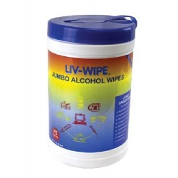 Alcohol wipes, 70% isopropanol alcohol, 420L x 145mm W, dispensed from a canister, pack 75