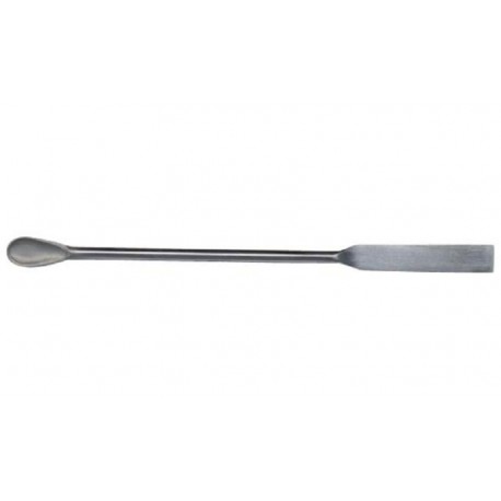 Spatula, stainless steel, 1 spoon 10x20mm x 1 flat end, 10x45mm 160mm overall length