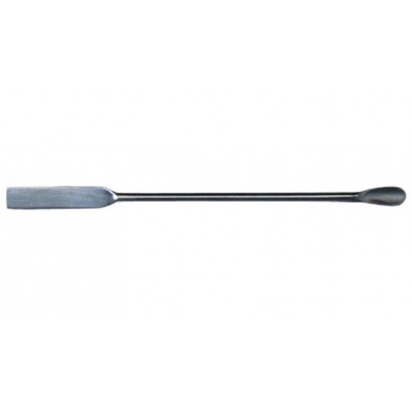 Spatula, stainless steel, 1 spoon 10x20mm x 1 flat end, 10x45mm 180mm overall length
