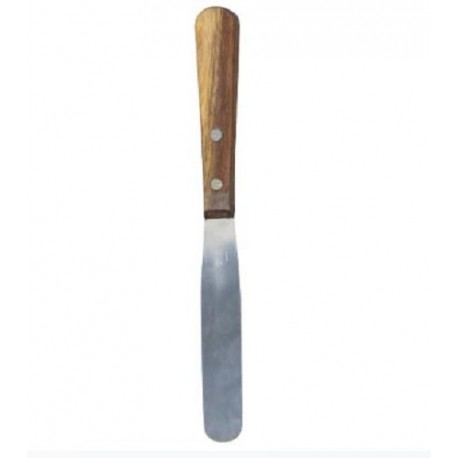 Spatula, stainless steel with wooden handle, 1 x flat end,  20 x 110mm Head, 220mm overall length