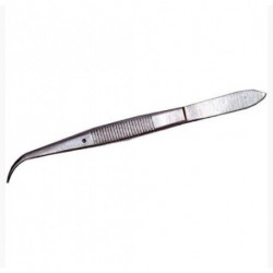Forceps-Fine point, curved, stainless steel, 12cm length