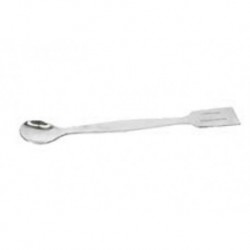 Spatula, stainless steel, 1 spoon end 25mm, 1flat end, 20mm, 110 mm overall length