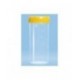 120mL-Sarstedt-container, HD-PE/PP, graduated,105x44mm, yellow screw cap attached, sterile, flat  base, pkt/250