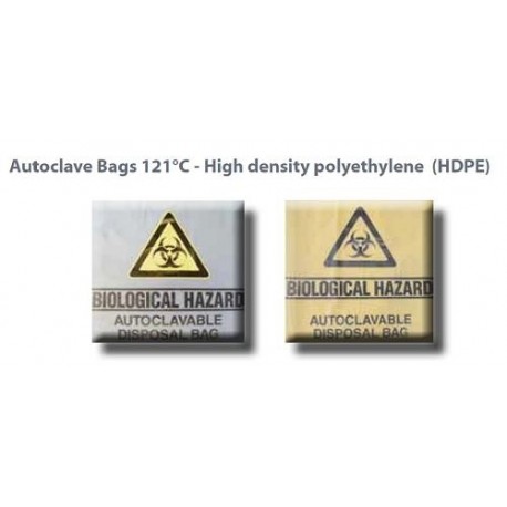 Autoclave bag, 66X37 cm with  biological hazard label, natural-1000/ctn