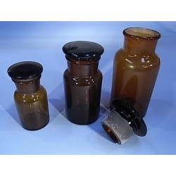 Bottle, Reagent , Amber, Glass, 250ml, wide mouth, with glass stopper