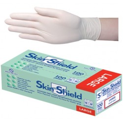 Skin shield Latex Powder Free gloves, Large, (per box/100 )