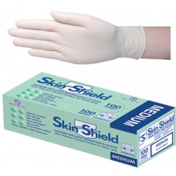 Skin shield Latex Powder Free gloves, medium, (per box/100 )