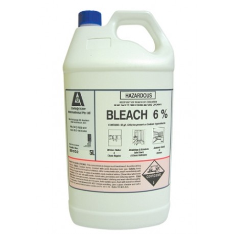 Bleach, 6% Hypochlorite- 5 Litres