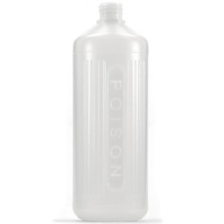 Poisons Bottle/Dangerous Goods, 1 Litre, White with cap