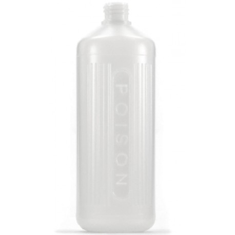 Poisons Bottle/Dangerous Goods, 1 Litre, White with cap