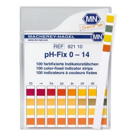 PH High Quality test strips, non-bleeding- Machery-Nagel Brand, pH-Fix 1 - 14, 1 pH increments, pkt 100
